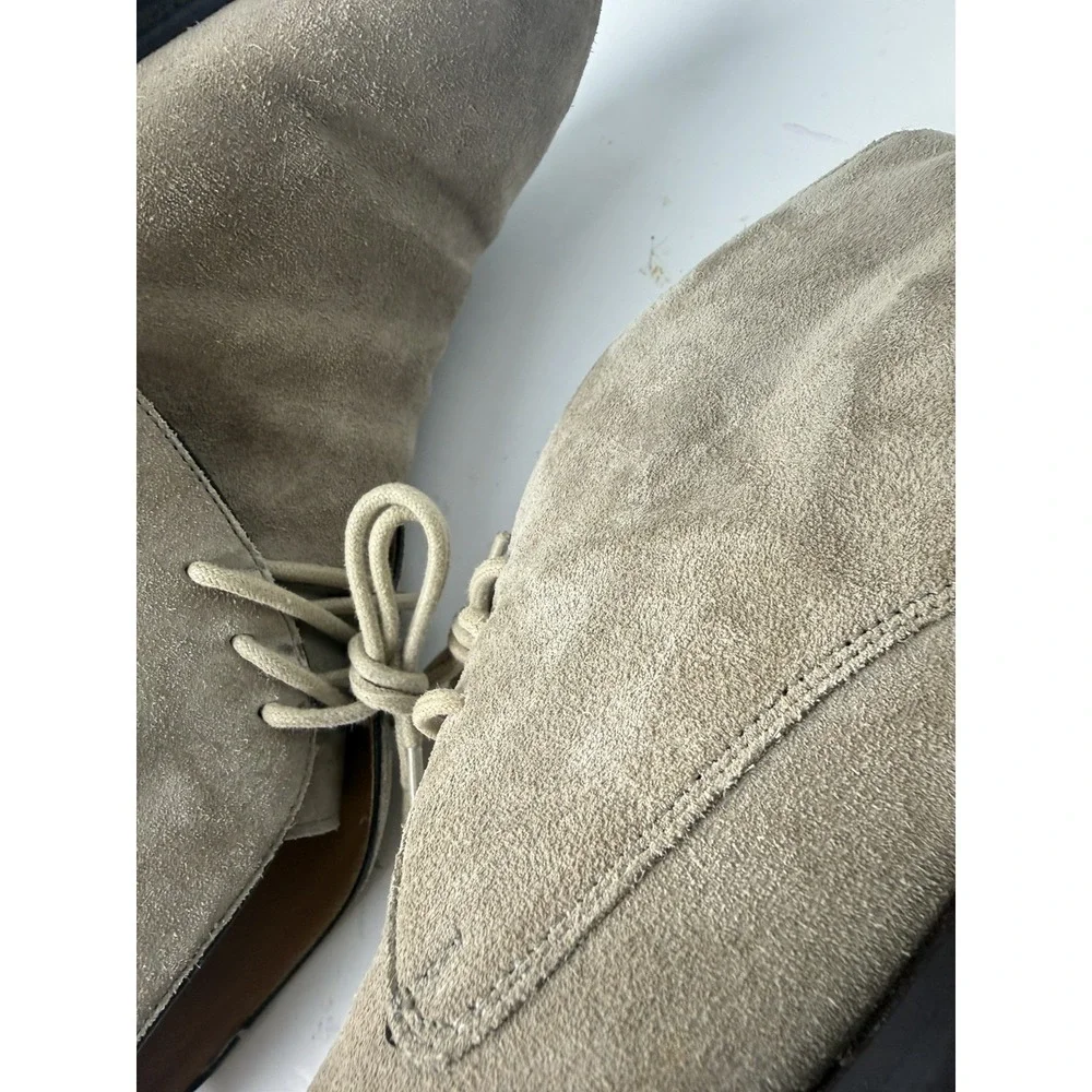 Di Bianco Gallo Mens Tan Beige Suede Lace Up Chukkas Boots Sz. 9 Made In Italy